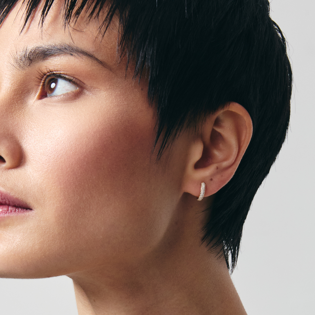 Kiki Hoops Wide Diamond Pavé