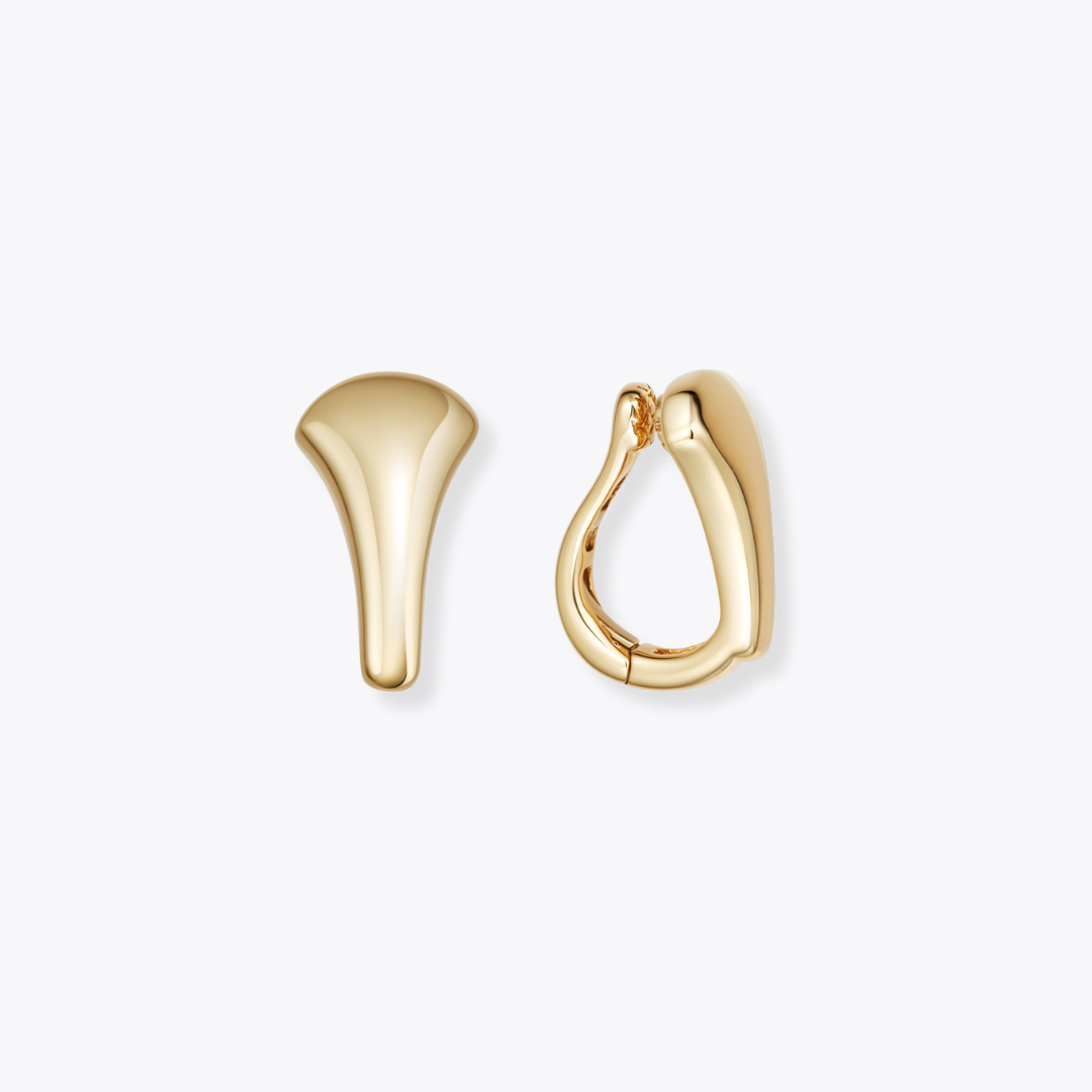 Kiki Hoops Tapered Clip-on in Yellow Gold