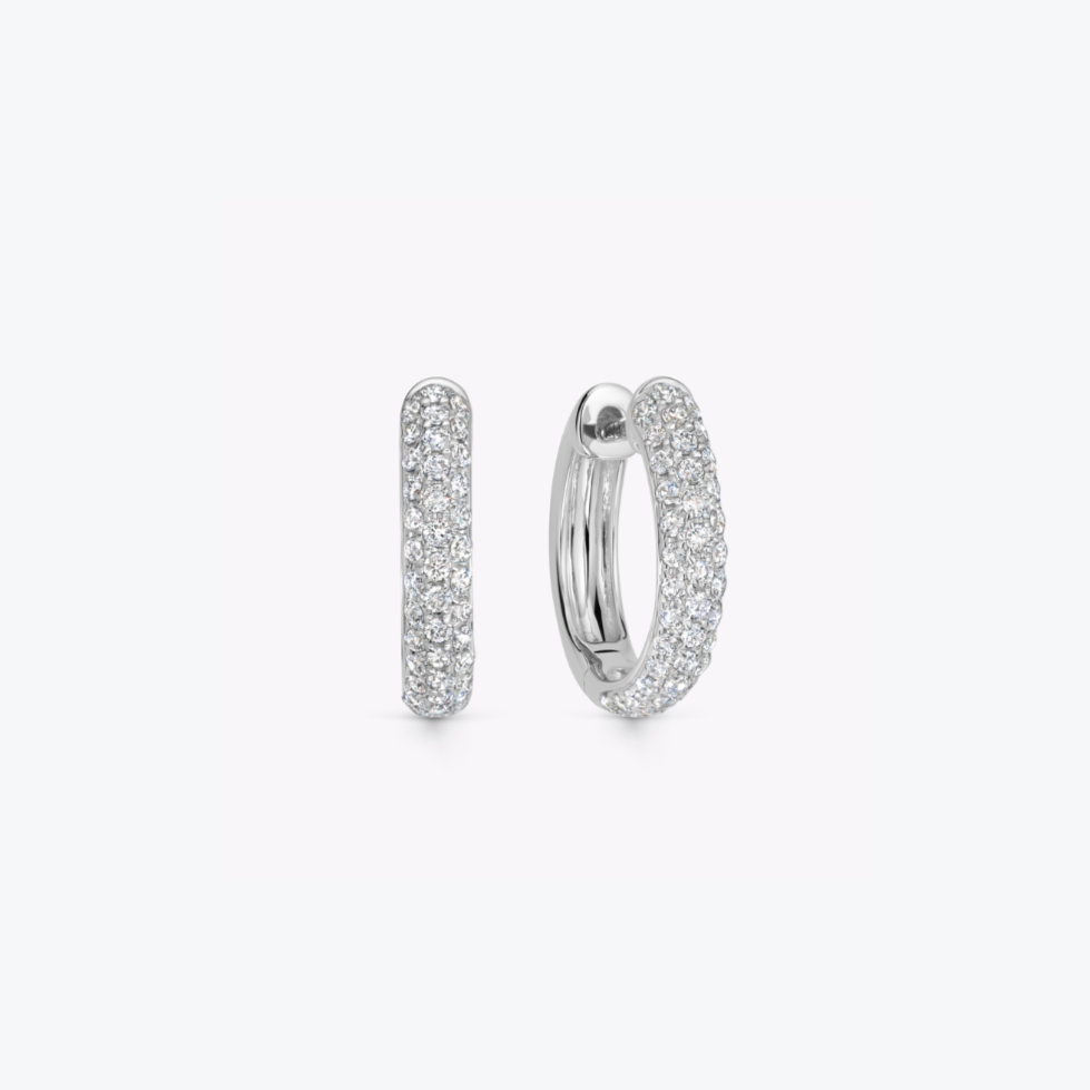 Kiki Hoops Wide Diamond Pavé