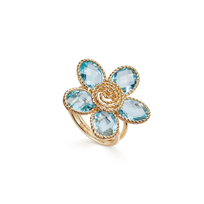 Florence Blue Topaz Flower Ring