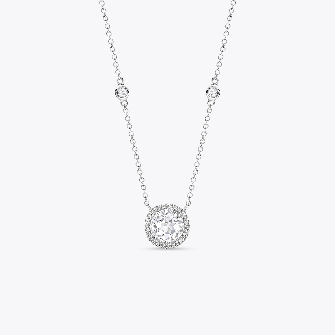 Grace White Topaz and Diamond Necklace