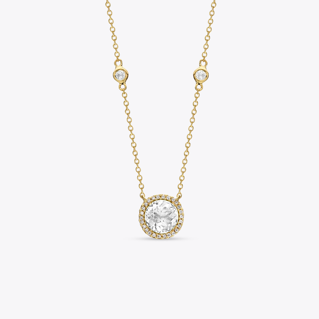 Grace White Topaz and Diamond Necklace