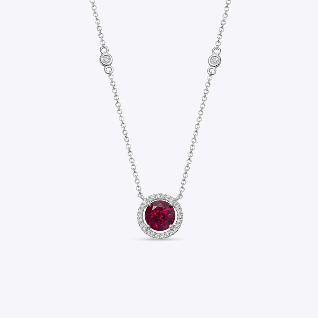 Grace Rhodolite Garnet and Diamond Necklace