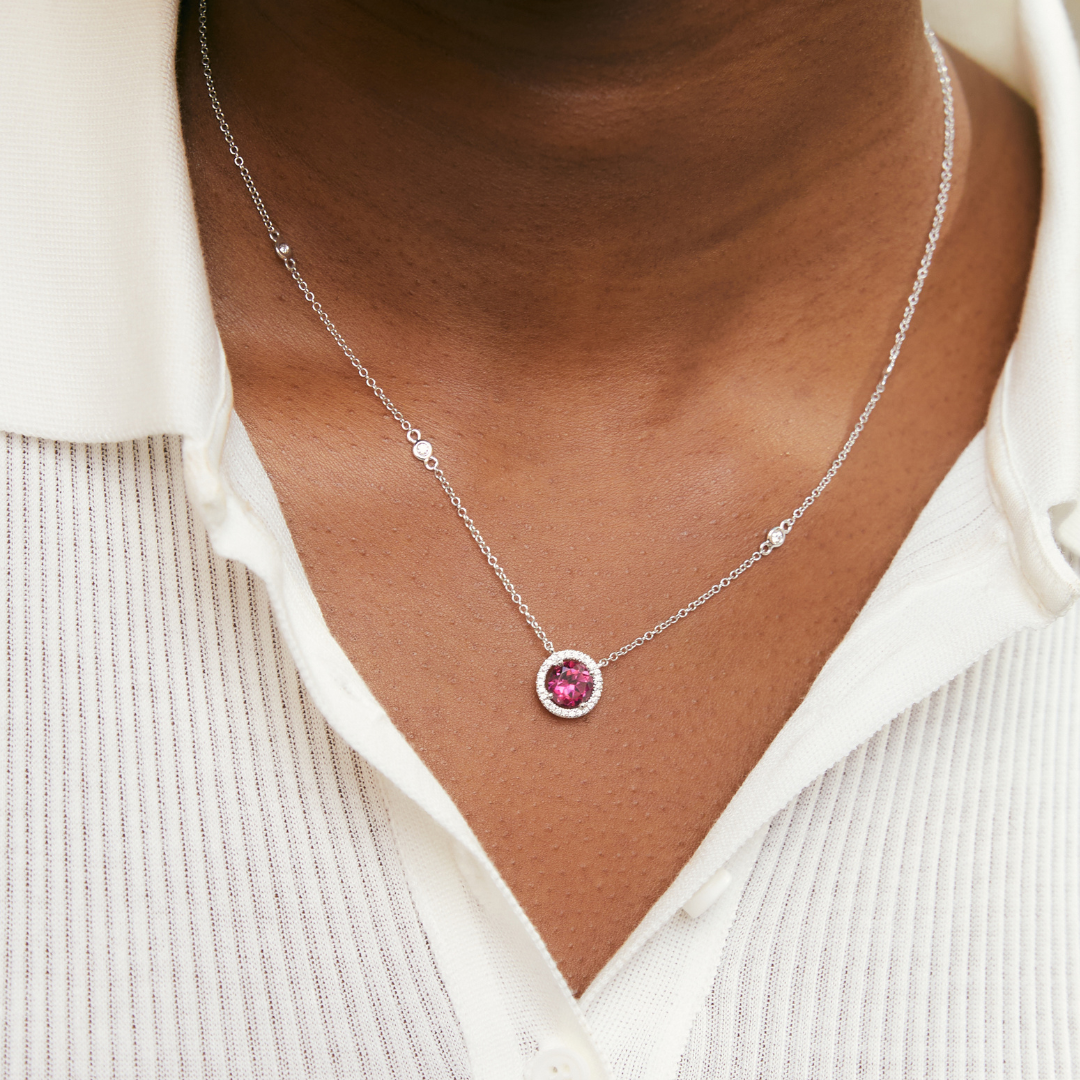 Grace Rhodolite Garnet and Diamond Necklace