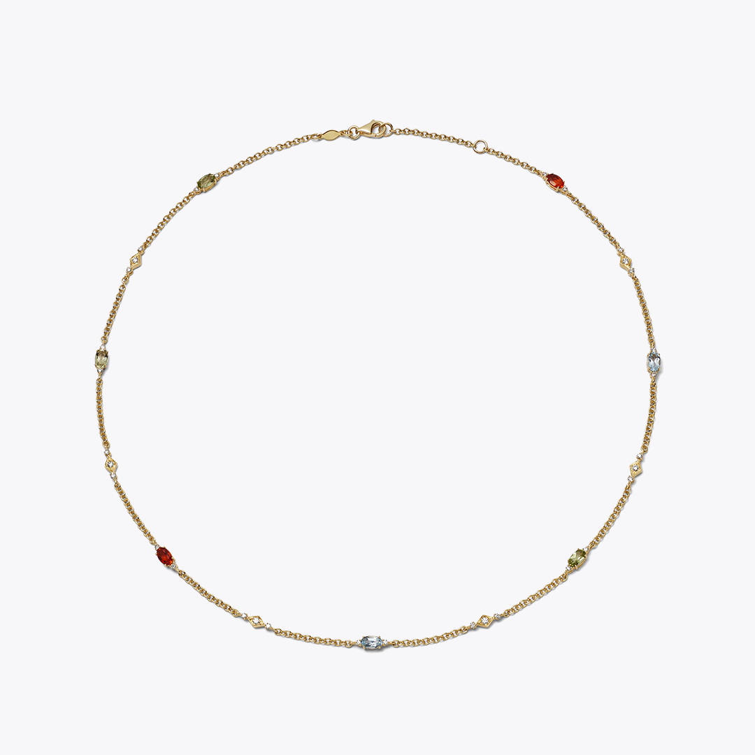 Fireworks Multi Gemstone Firecracker Necklace