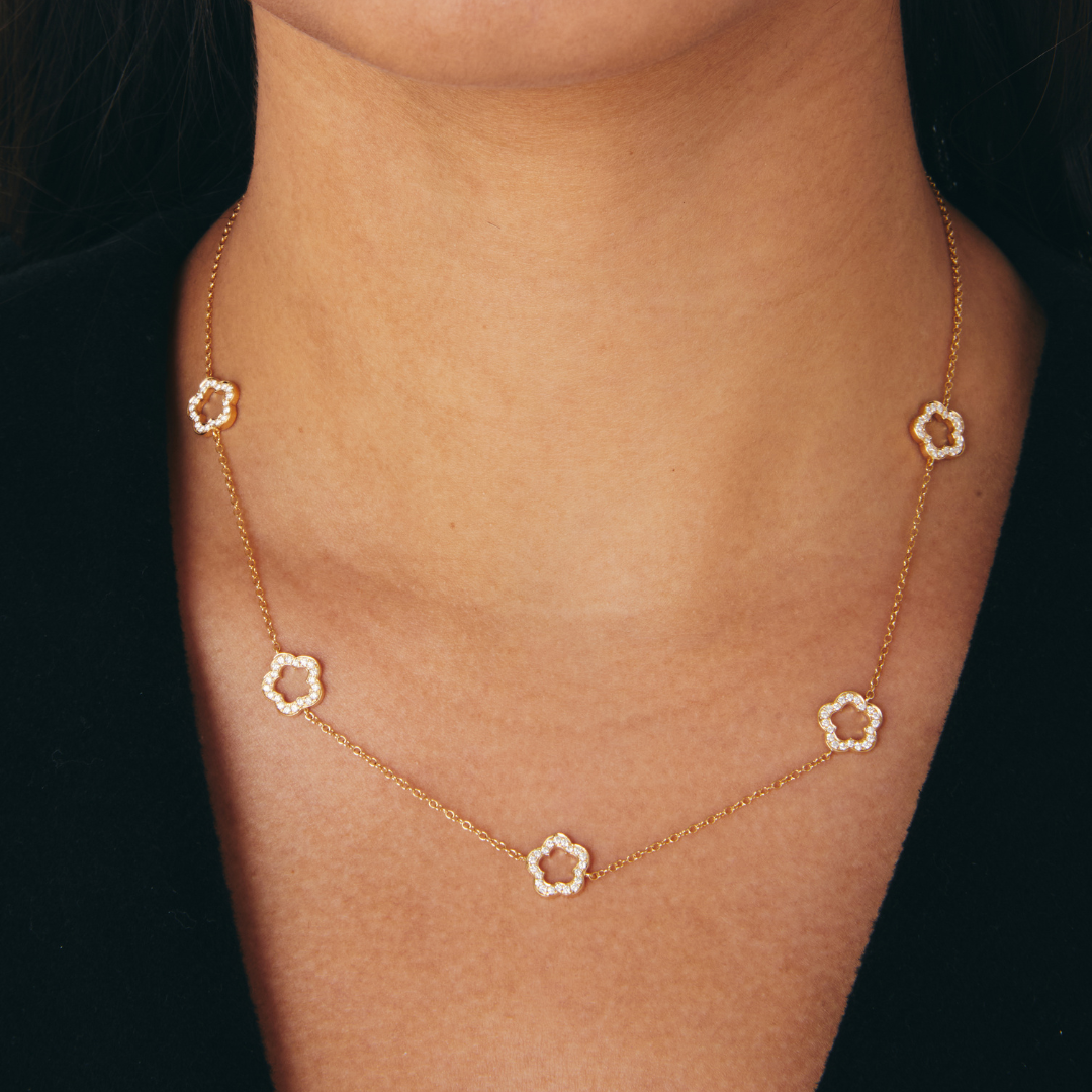 Eden Multi Diamond Flower Necklace
