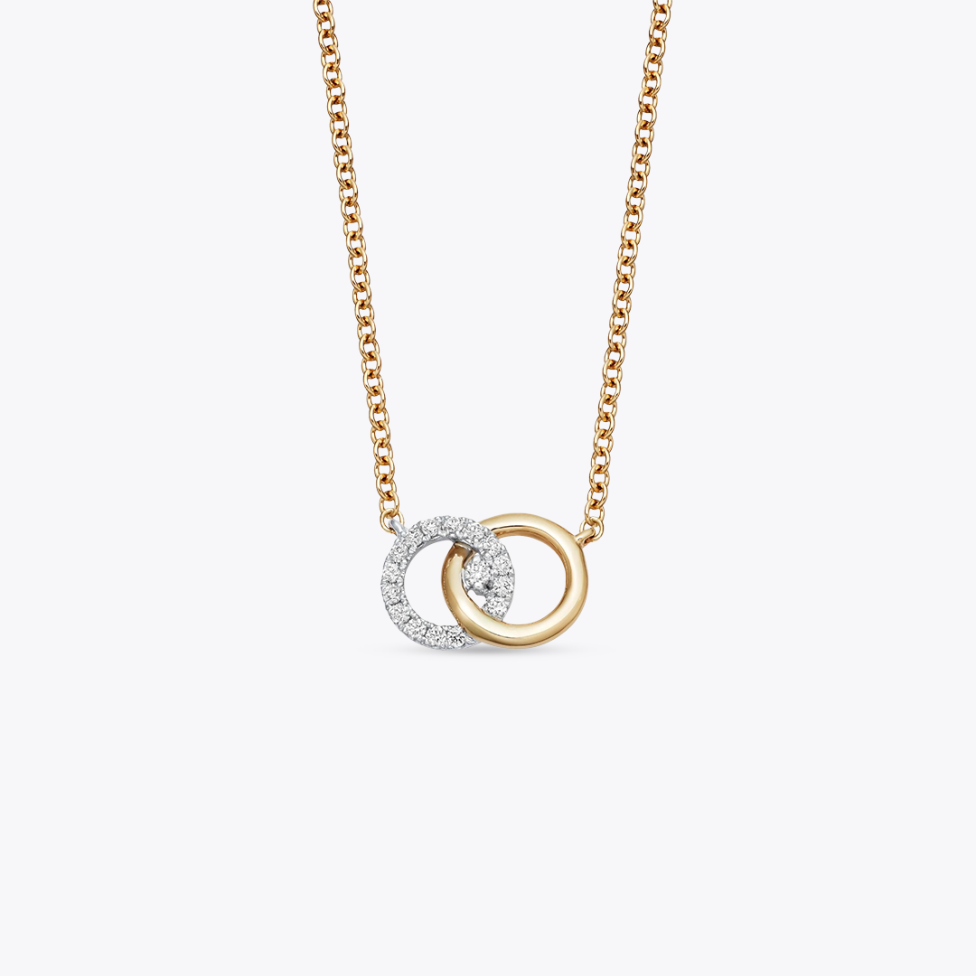 Kiki Diamonds Interlinking Necklace in White and Yellow Gold