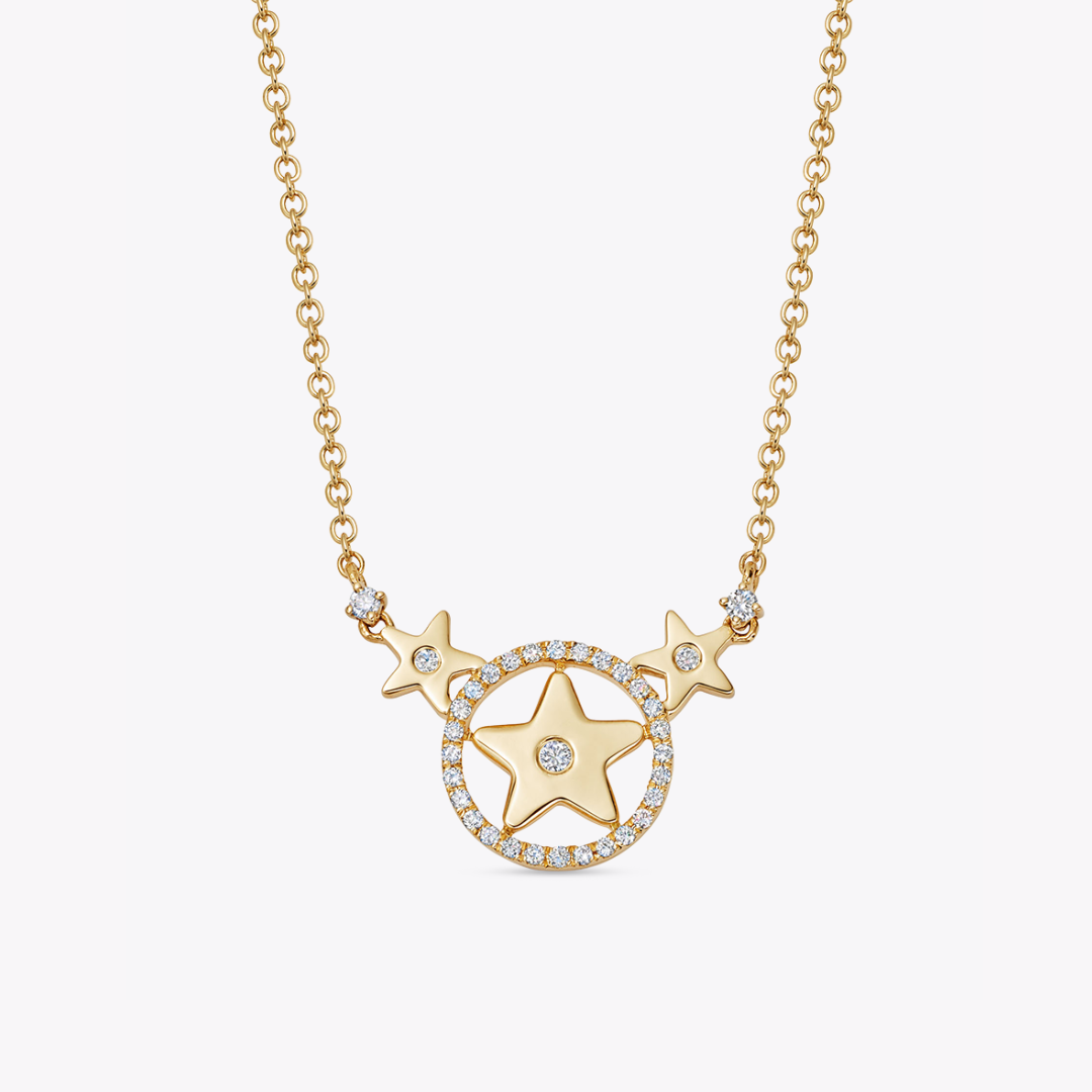Fireworks Diamond Centre Star Necklace