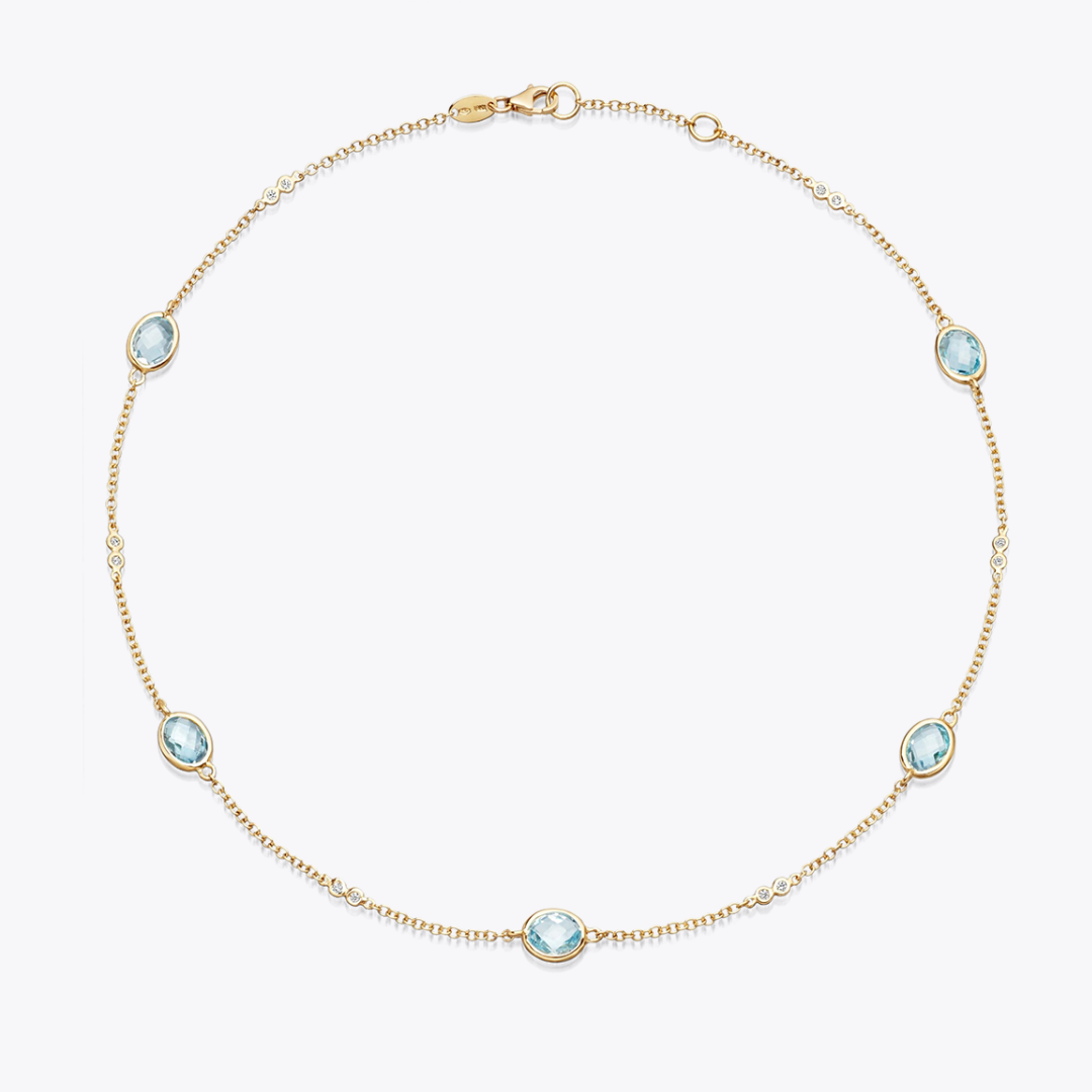 Kiki Classics Blue Topaz and Diamond Necklace