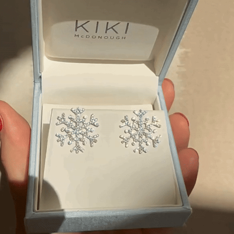 Snowflake Diamond Large Stud Earrings