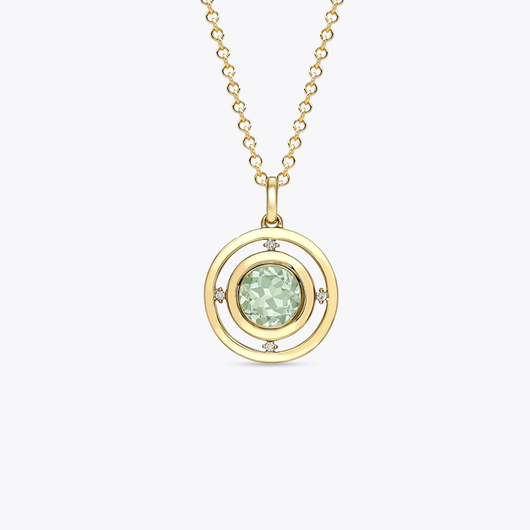 Apollo Green Amethyst and Diamond Pendant