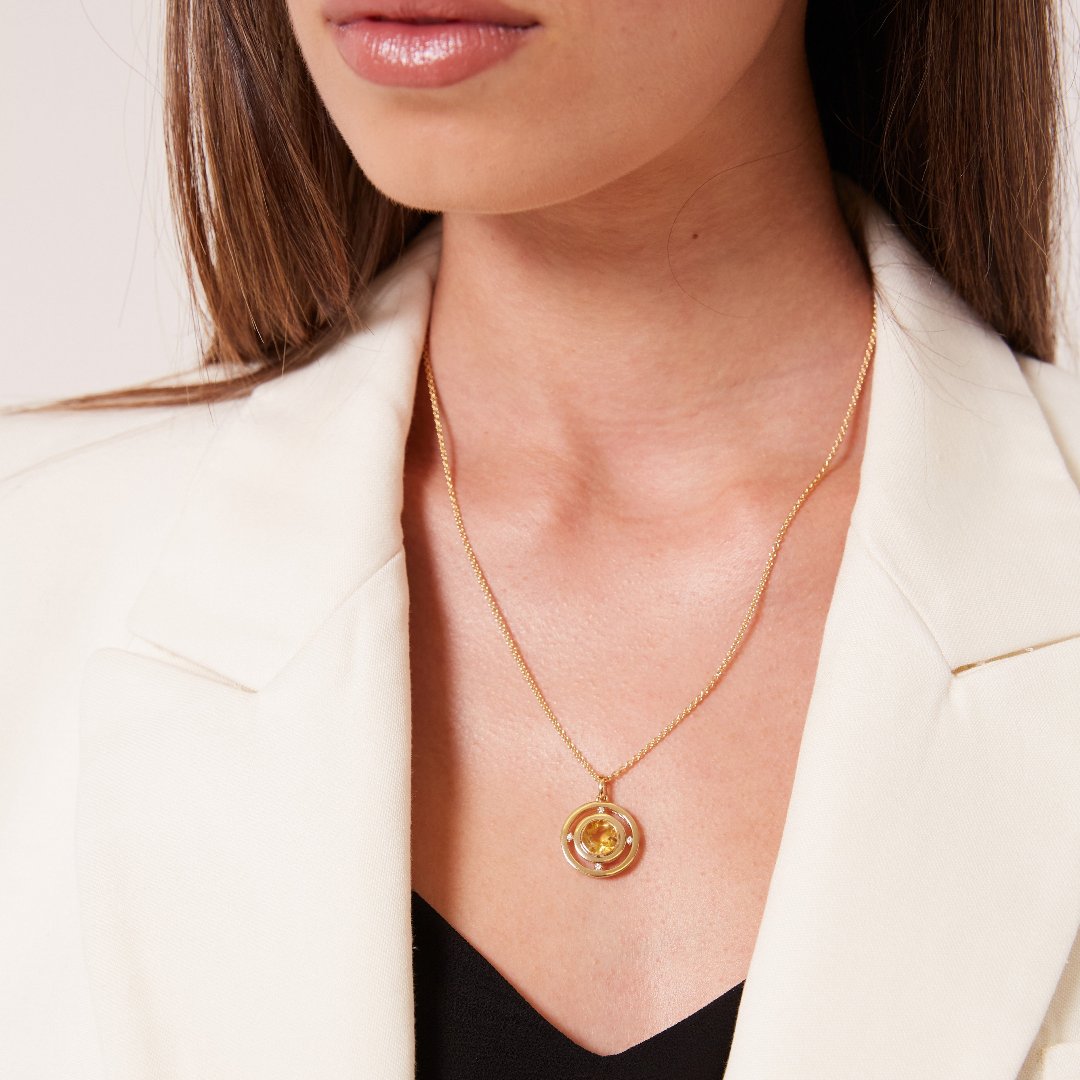 Apollo Citrine and Diamond Pendant