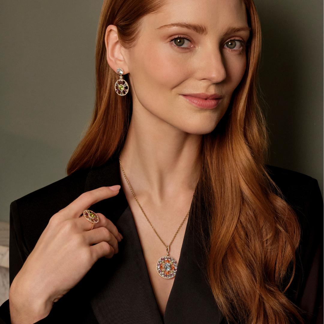 Fireworks Multi Gemstone Catherine Wheel Pendant