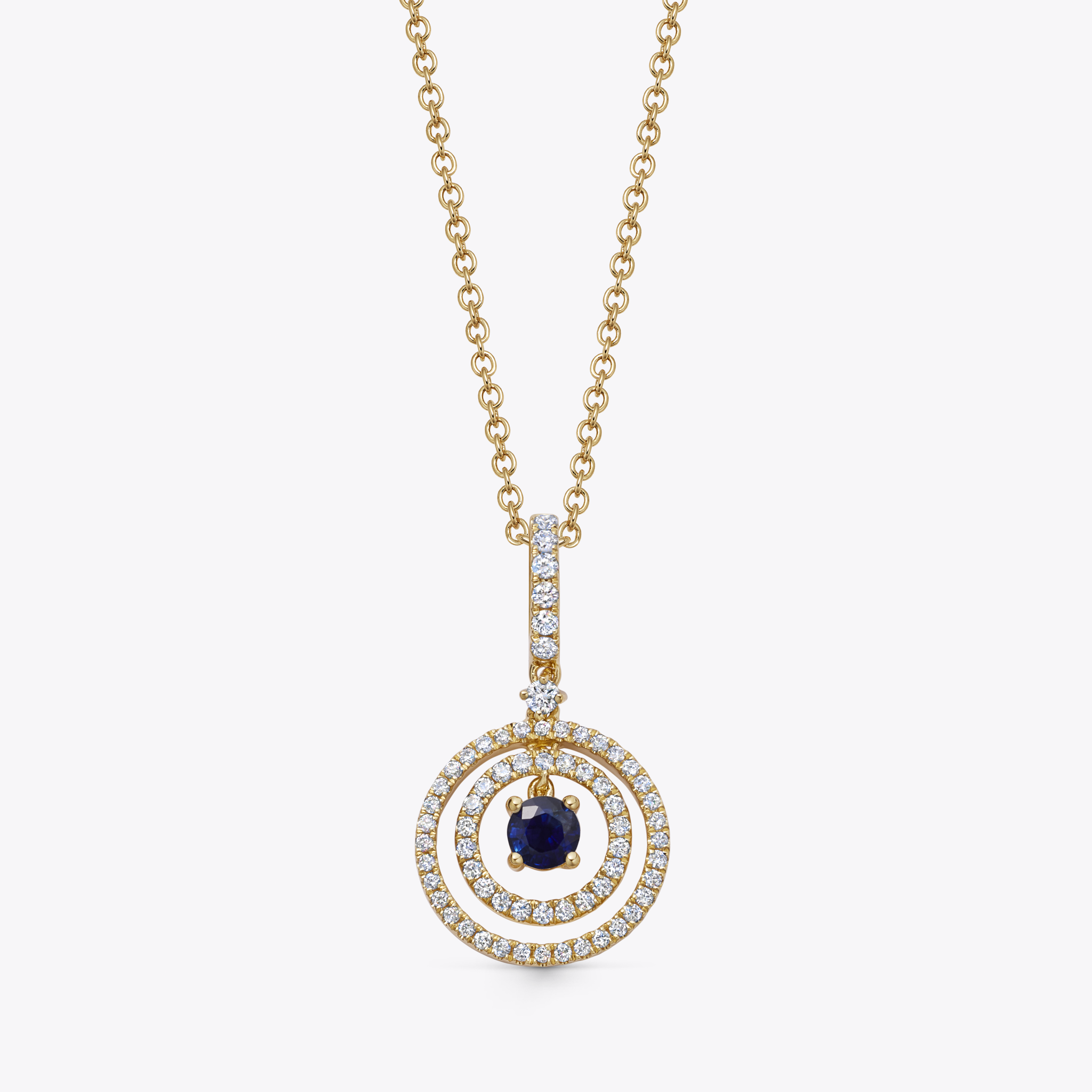 Birthstones September Sapphire and Diamond Pendant