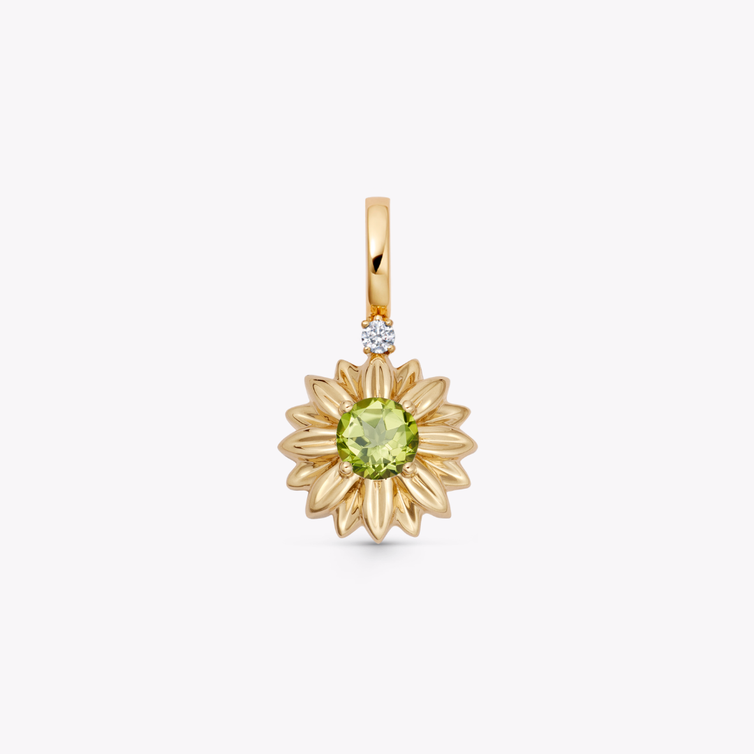 Detachable Peridot Sunflower Pendant