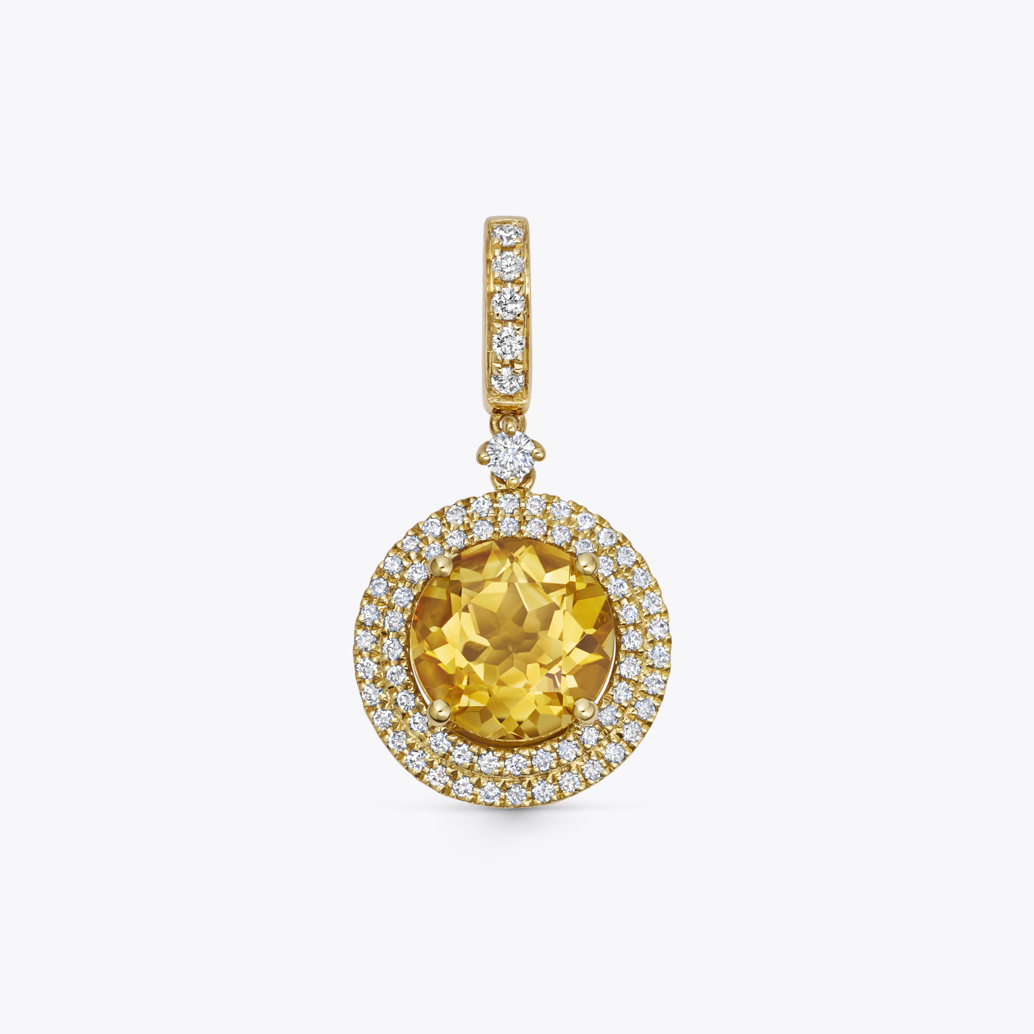 Detachable Grace Citrine Double Halo Pendant