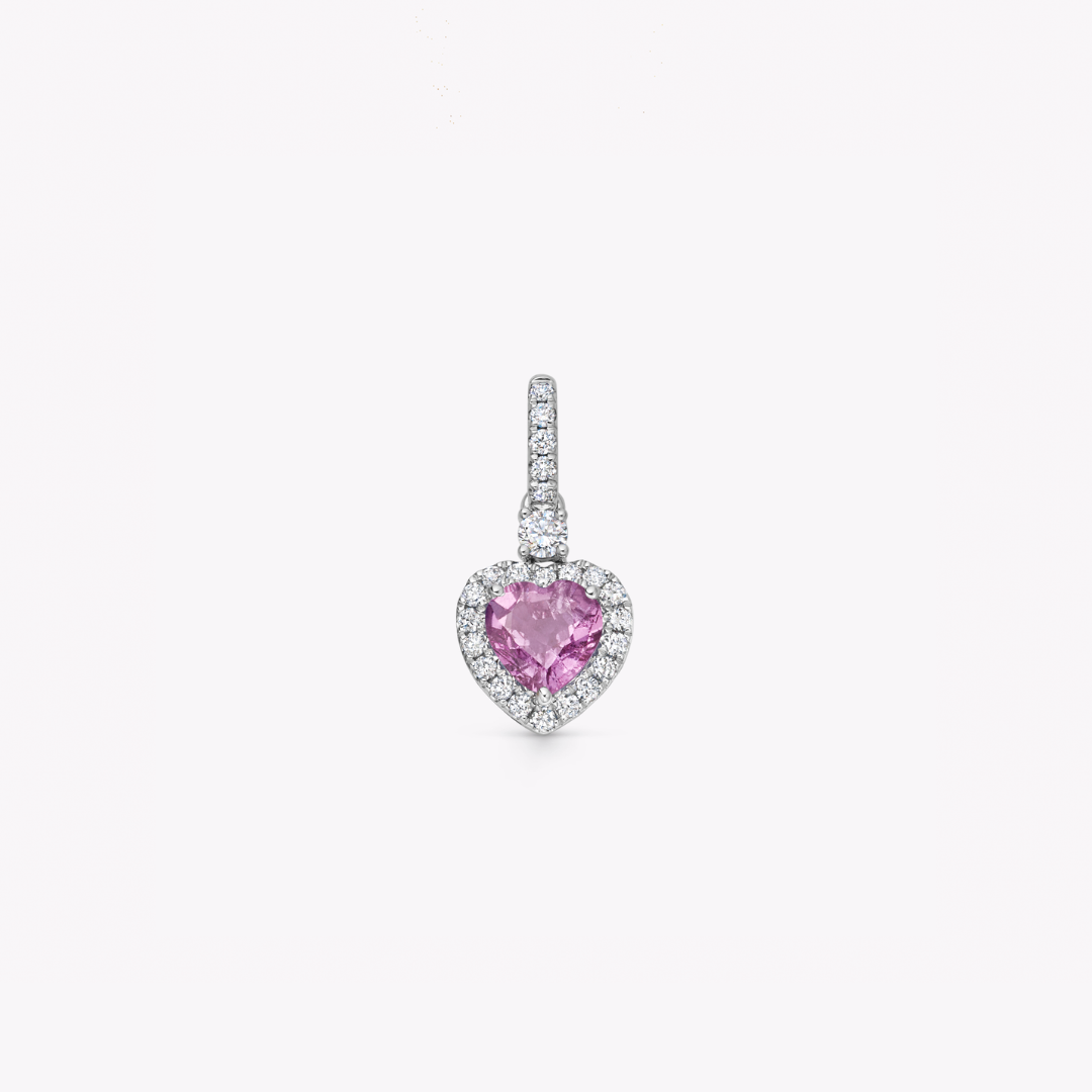 Special Editions Pink Sapphire and Diamond Heart Pendant
