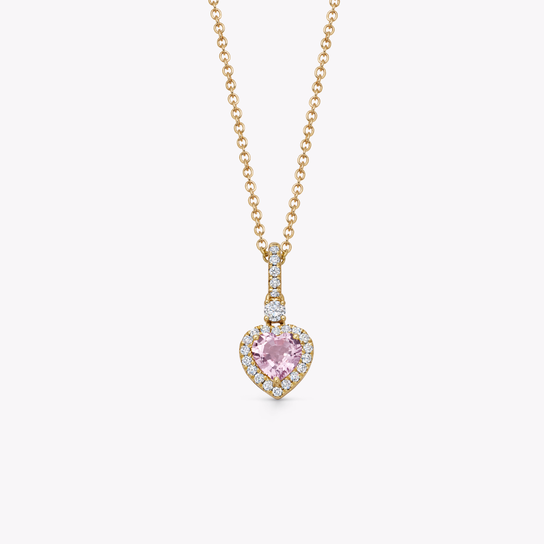 Special Editions Light Pink Sapphire and Diamond Heart Pendant
