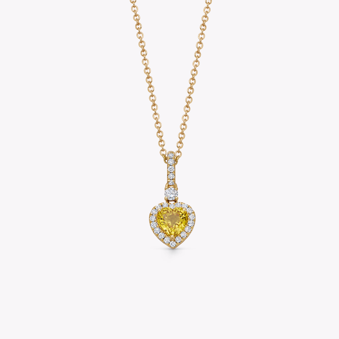 Special Editions Yellow Sapphire and Diamond Heart Pendant