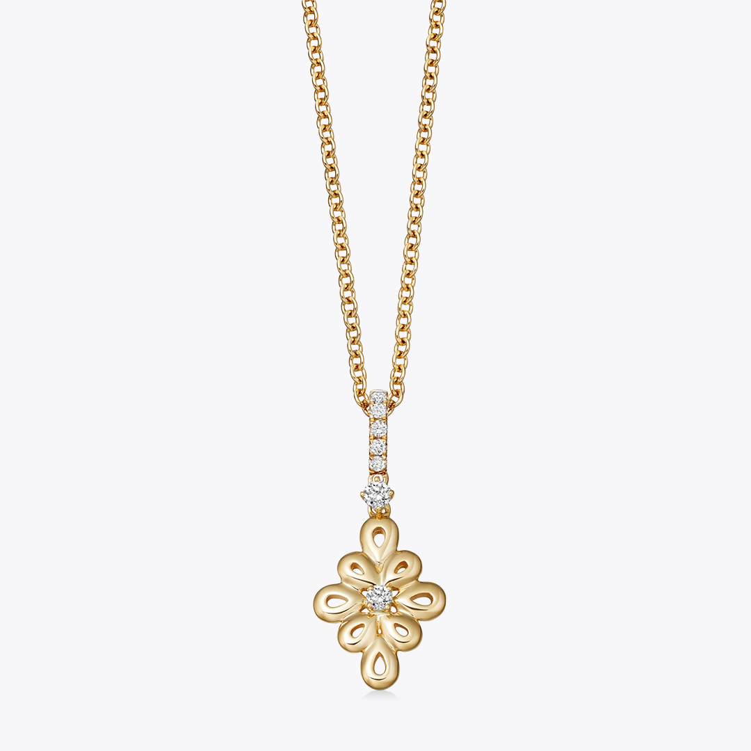 Lace Diamond Pendant Necklace