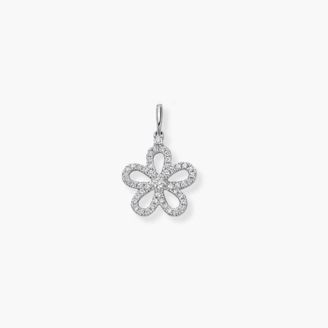 Petals Diamond Pavé Flower Pendant