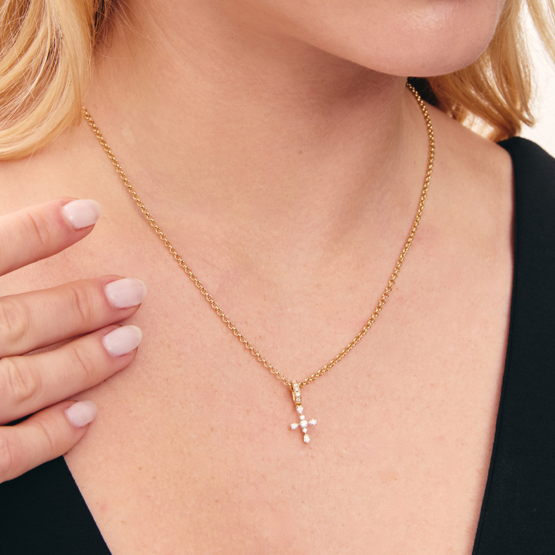 Detachable Diamond Cross Pendant