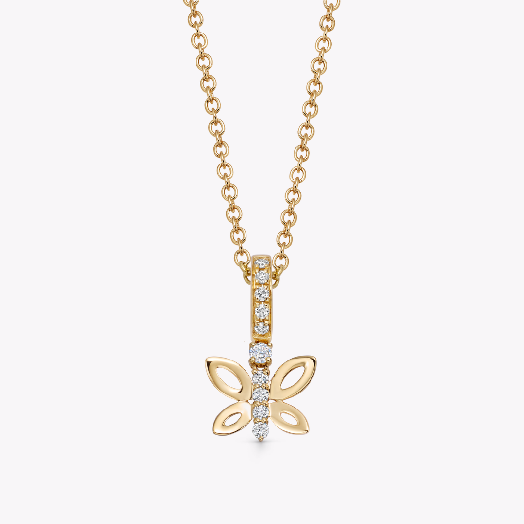 Detachable Diamond Centre Butterfly Pendant