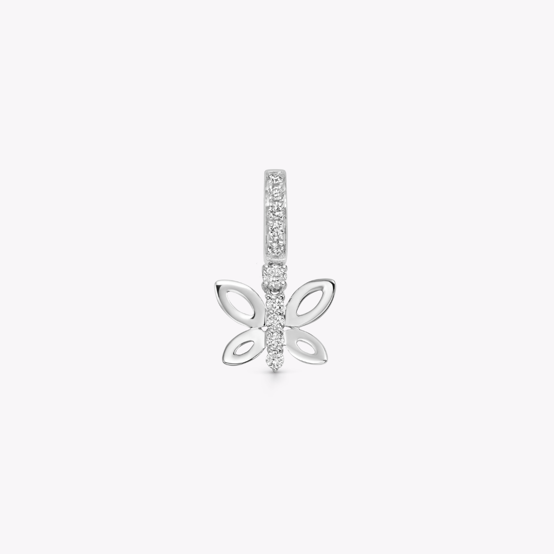 Detachable Diamond Centre Butterfly Pendant