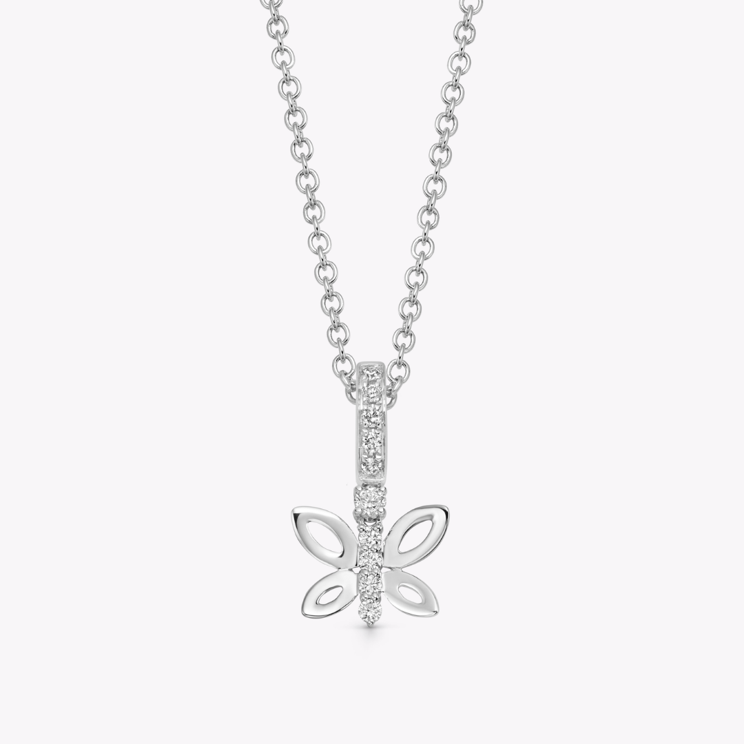 Detachable Diamond Centre Butterfly Pendant