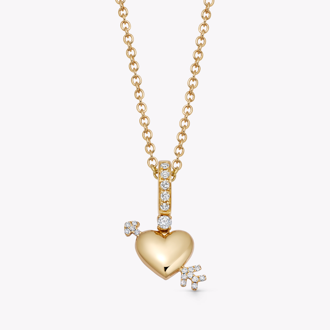 Detachable Heart and Diamond Arrow Pendant