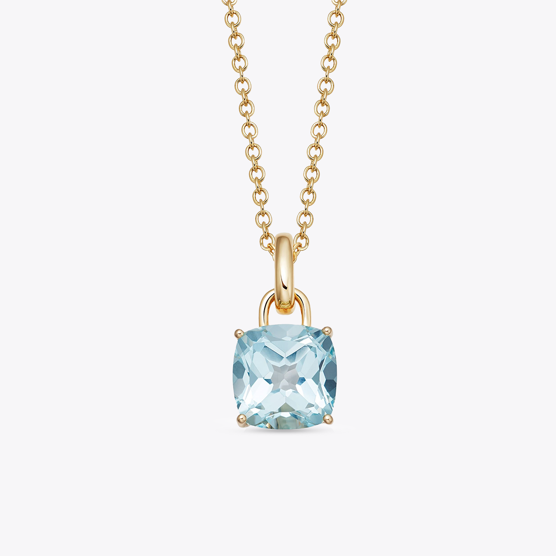 Kiki Cushion Blue Topaz Pendant Necklace