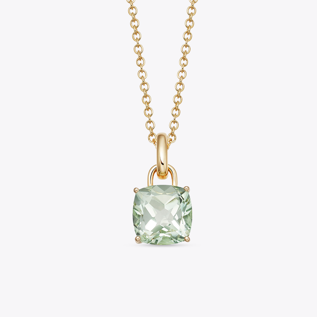 Kiki Cushion Green Amethyst Pendant