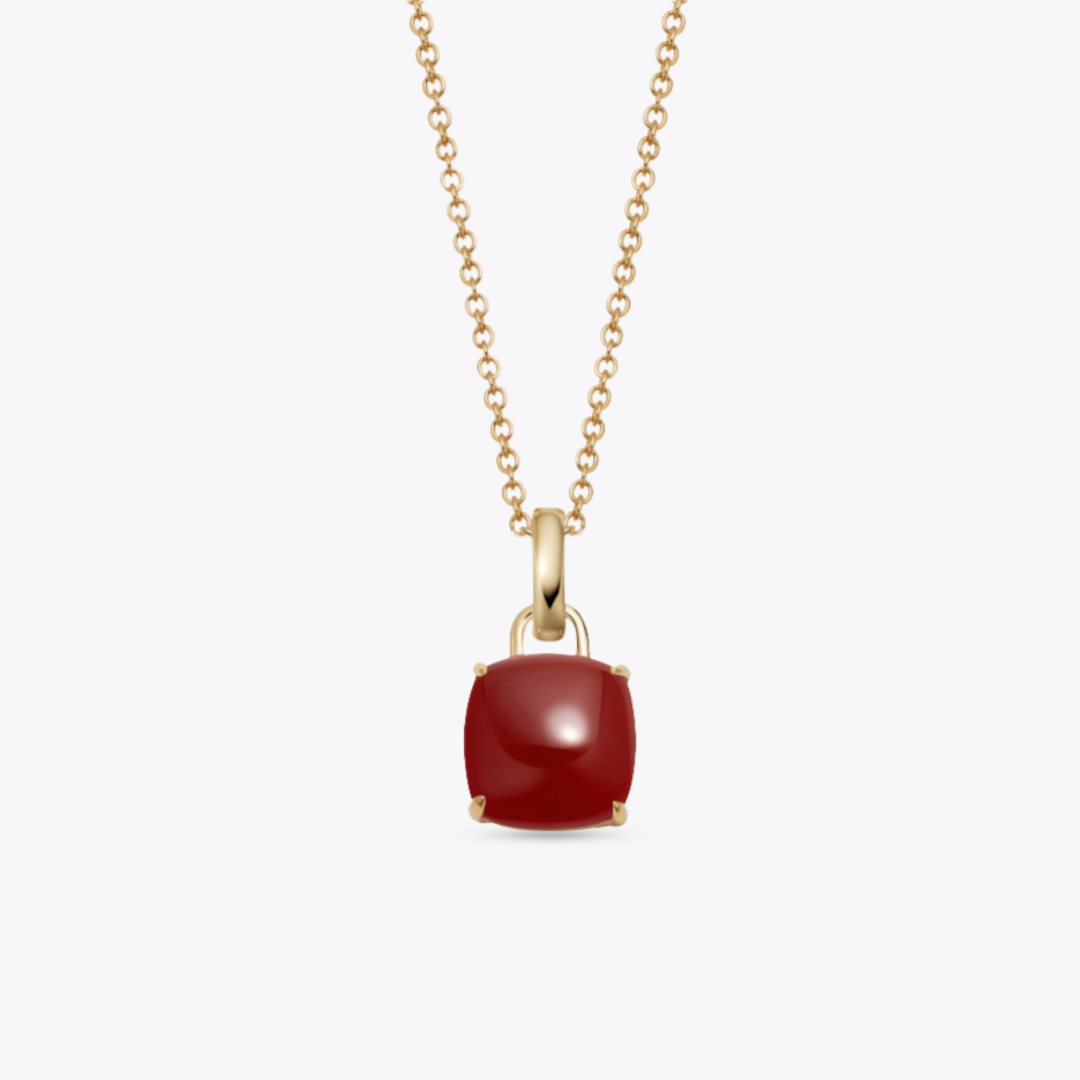 Kiki Cushion Carnelian Pendant Necklace