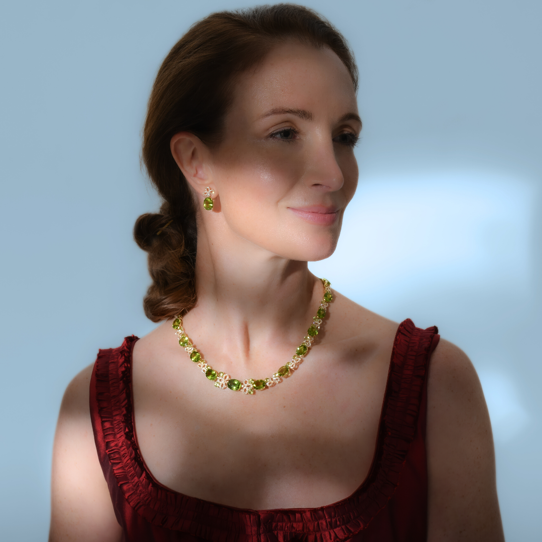 Special Editions Peridot and Diamond Collar Necklace