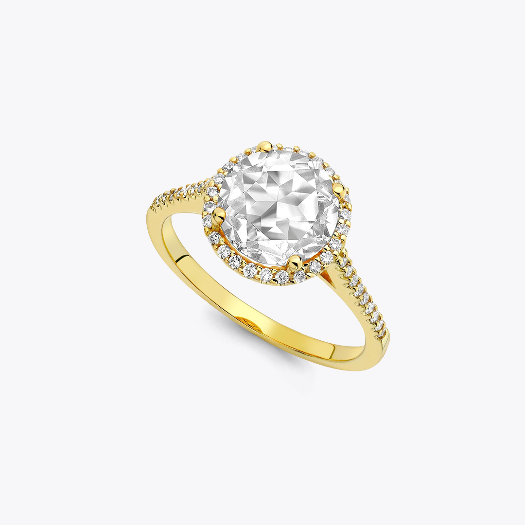 Grace White Topaz and Diamond Ring