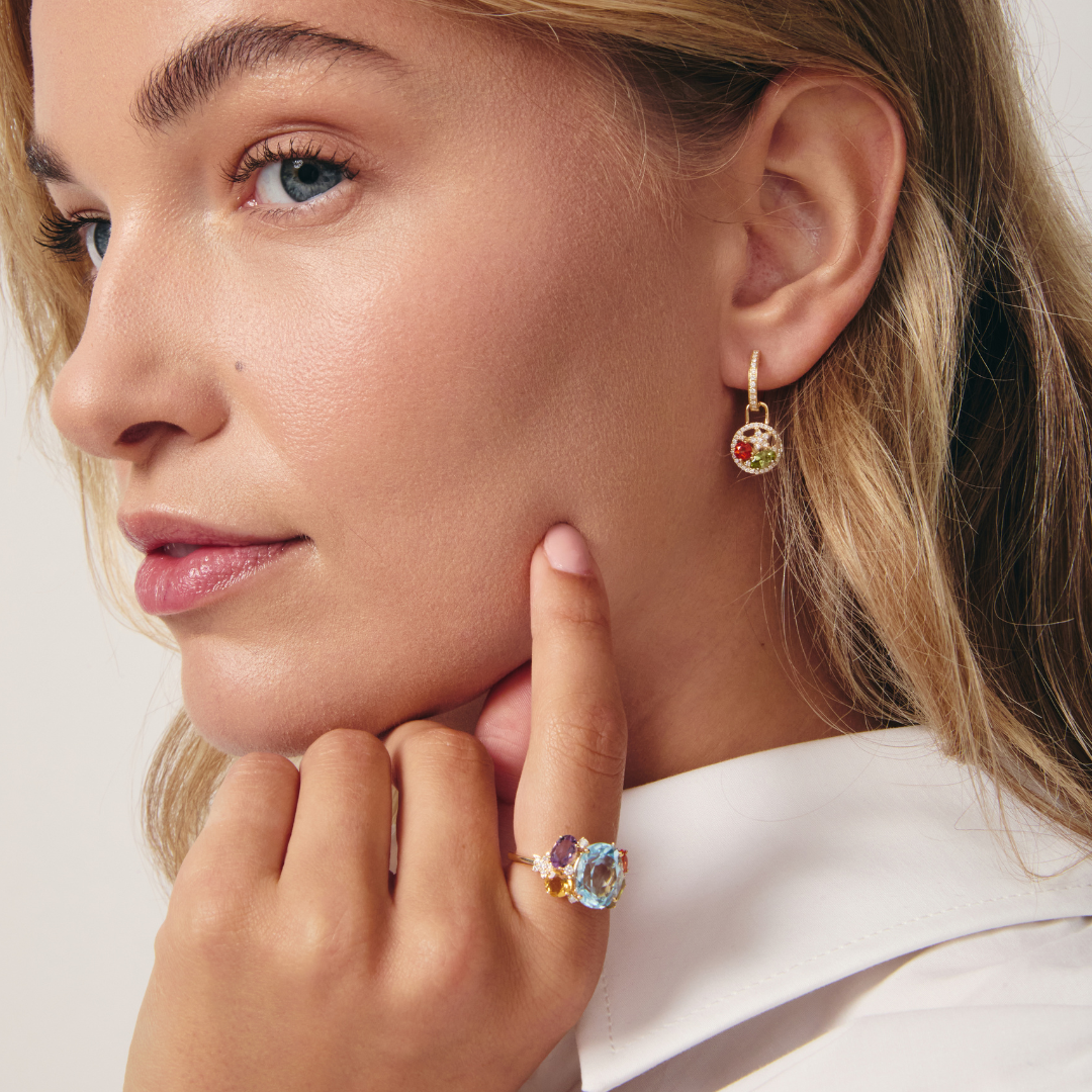 Fireworks Multi Gemstone Cluster Ring