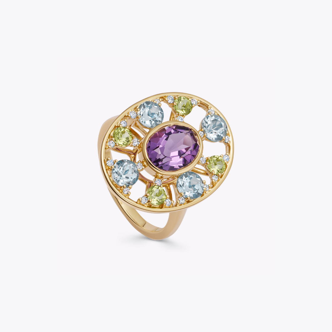 Fireworks Amethyst Oval Sparkler Ring