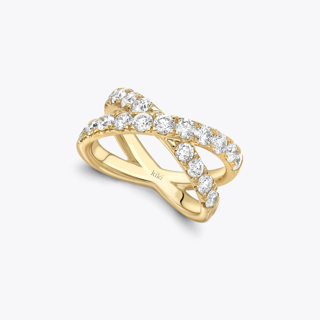 Lola Double Cross-Over Diamond Ring