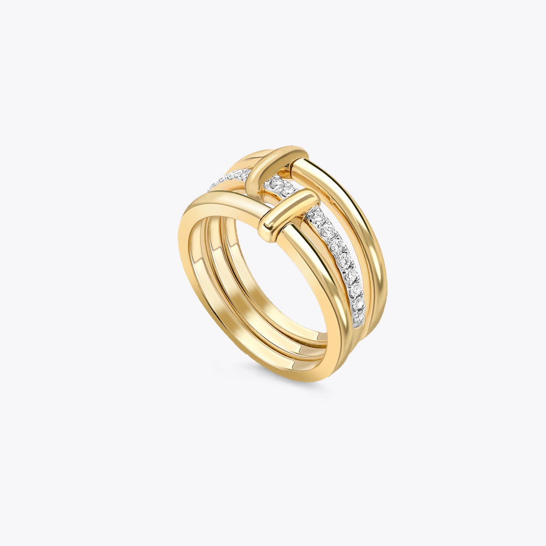 Kiki Diamonds Lola Single Diamond Three Band Stacking Ring