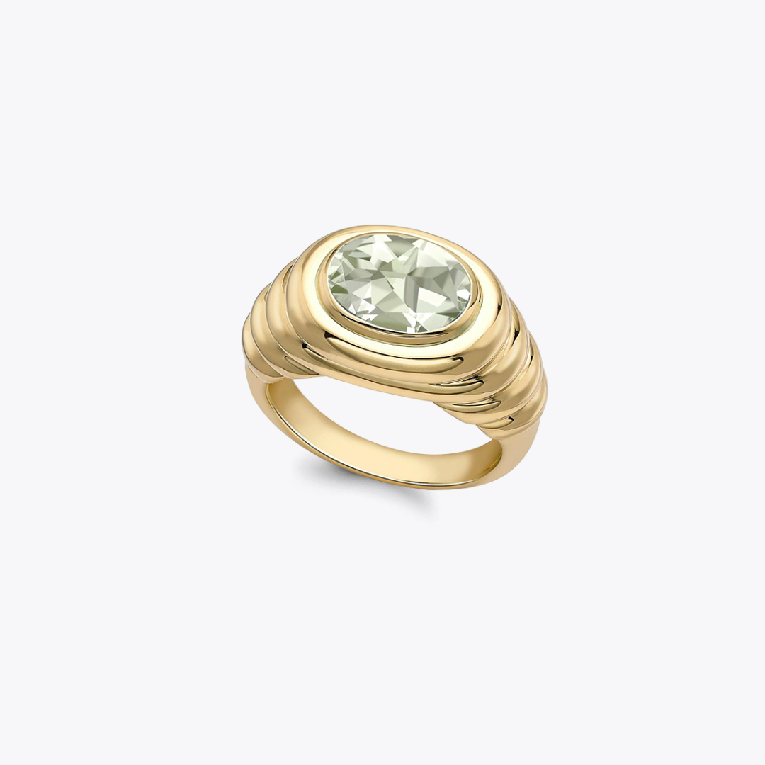 Kiki Classics Green Amethyst Ripple Ring