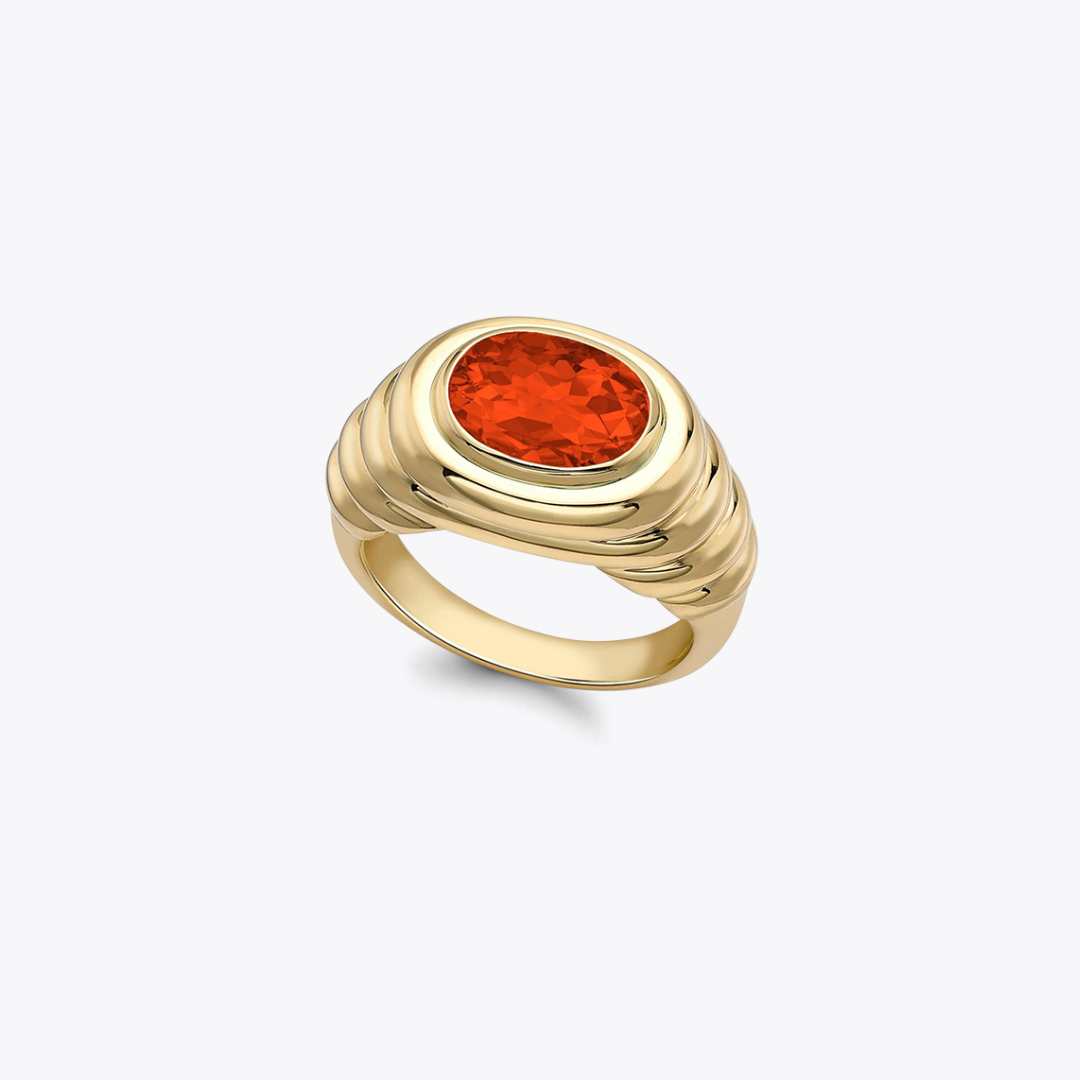 Kiki Classics Fire Opal Ripple Ring