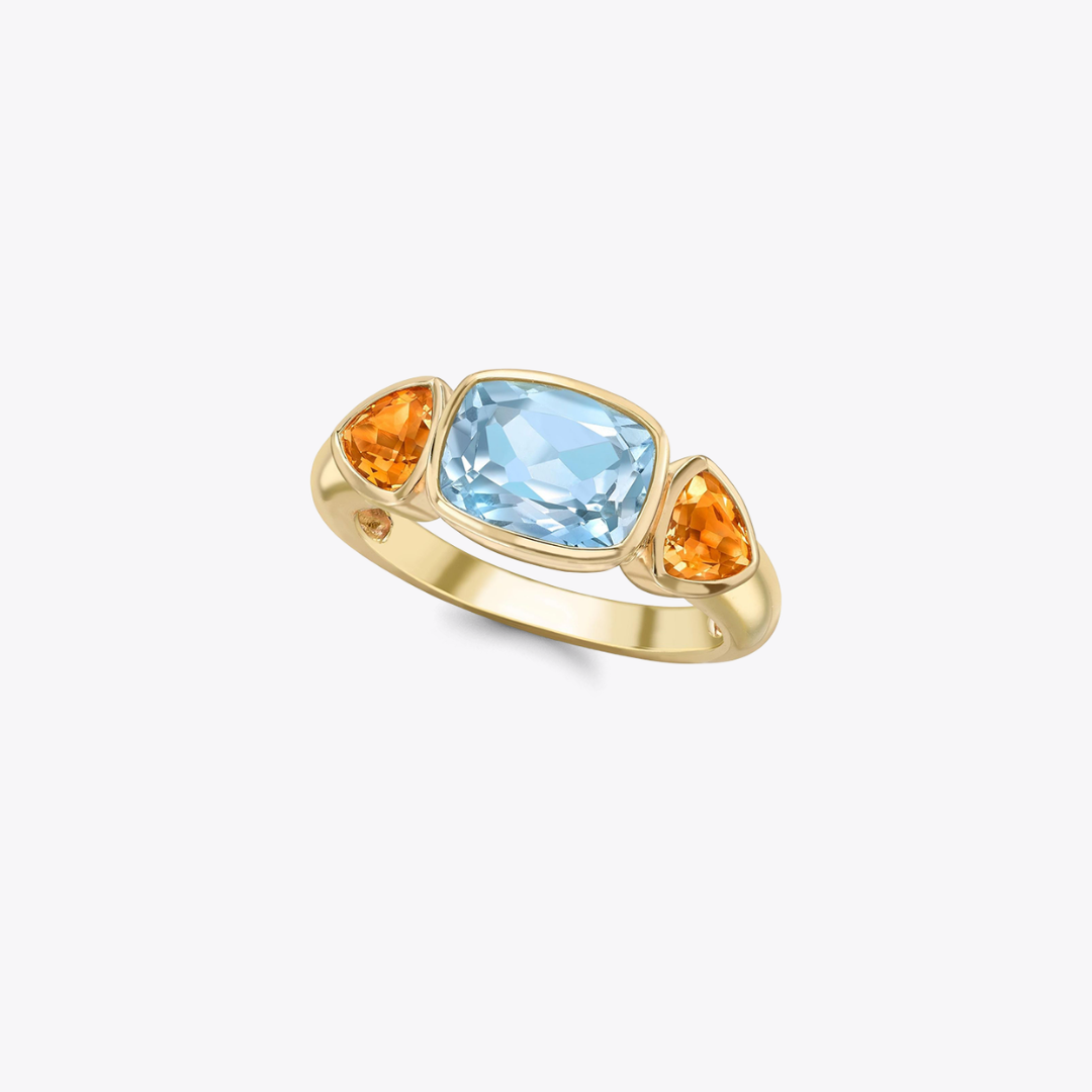 Kiki Classics Blue Topaz and Citrine Gypsy Ring