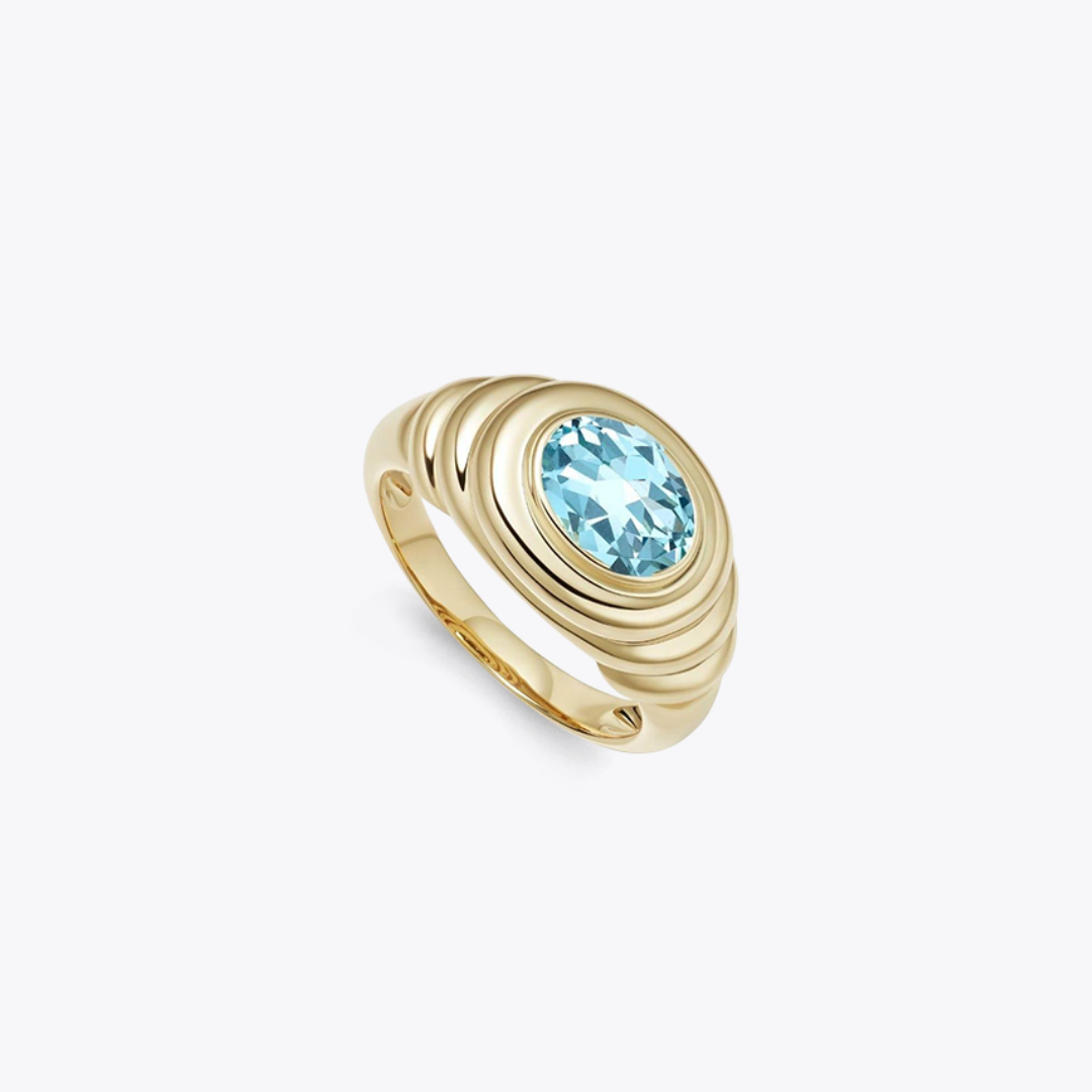 Kiki Classics Mini Blue Topaz Ripple Ring