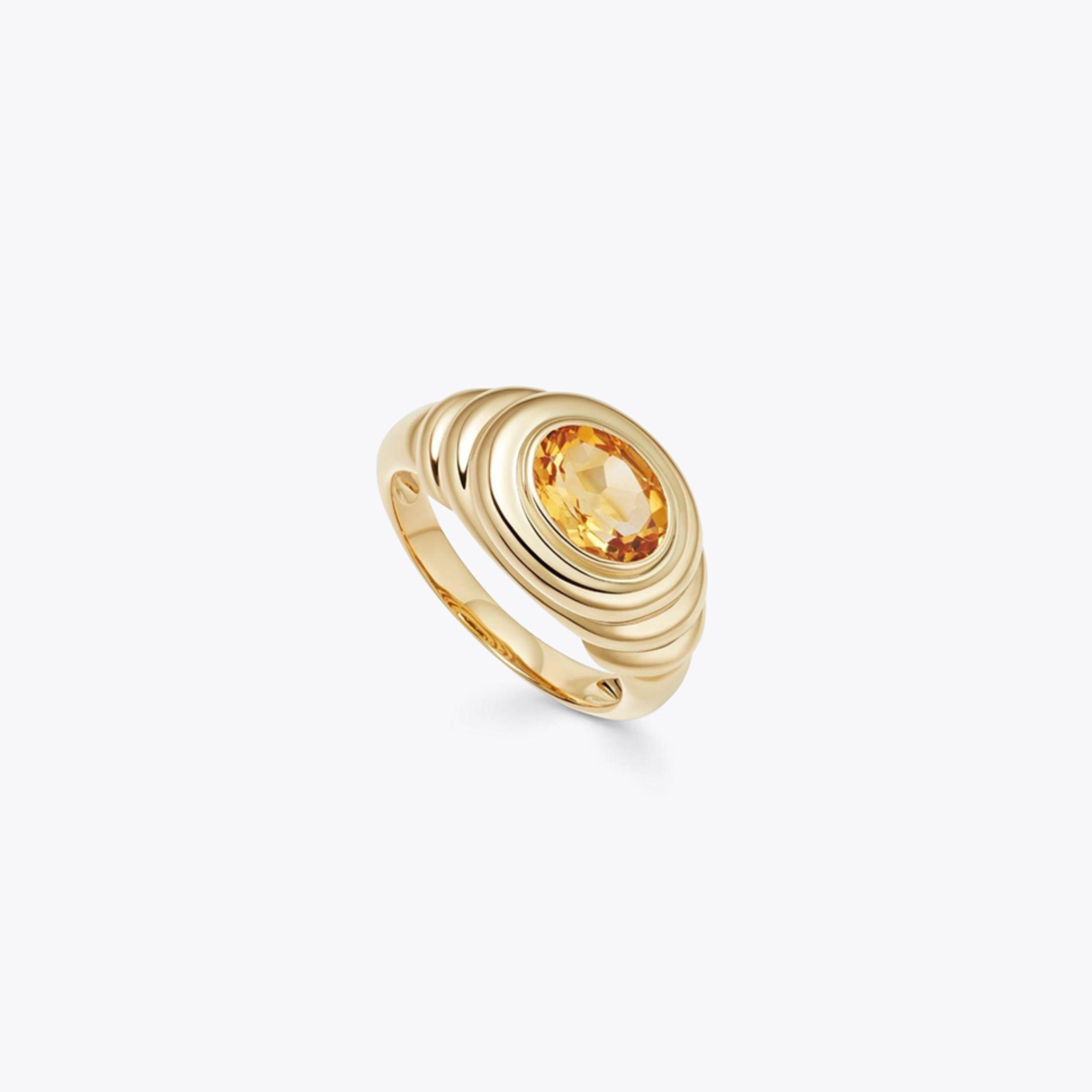 Kiki Classics Mini Citrine Ripple Ring