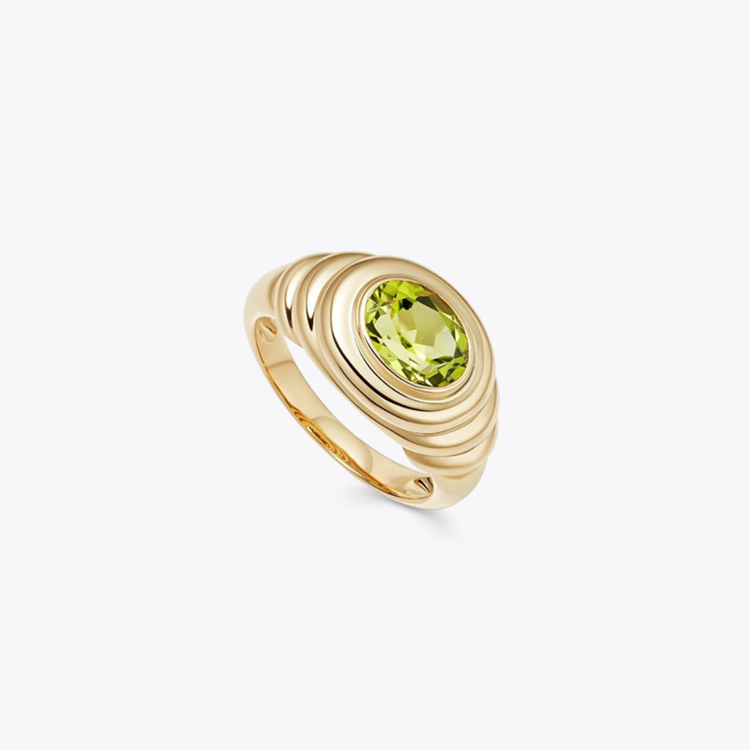 Kiki Classics Mini Lemon Quartz Ripple Ring
