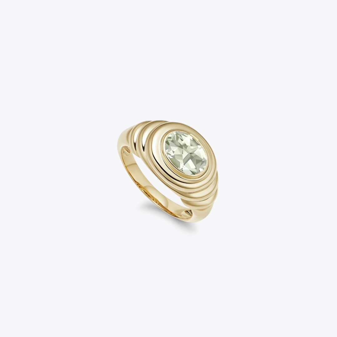 Kiki Classics Mini Green Amethyst Ripple Ring