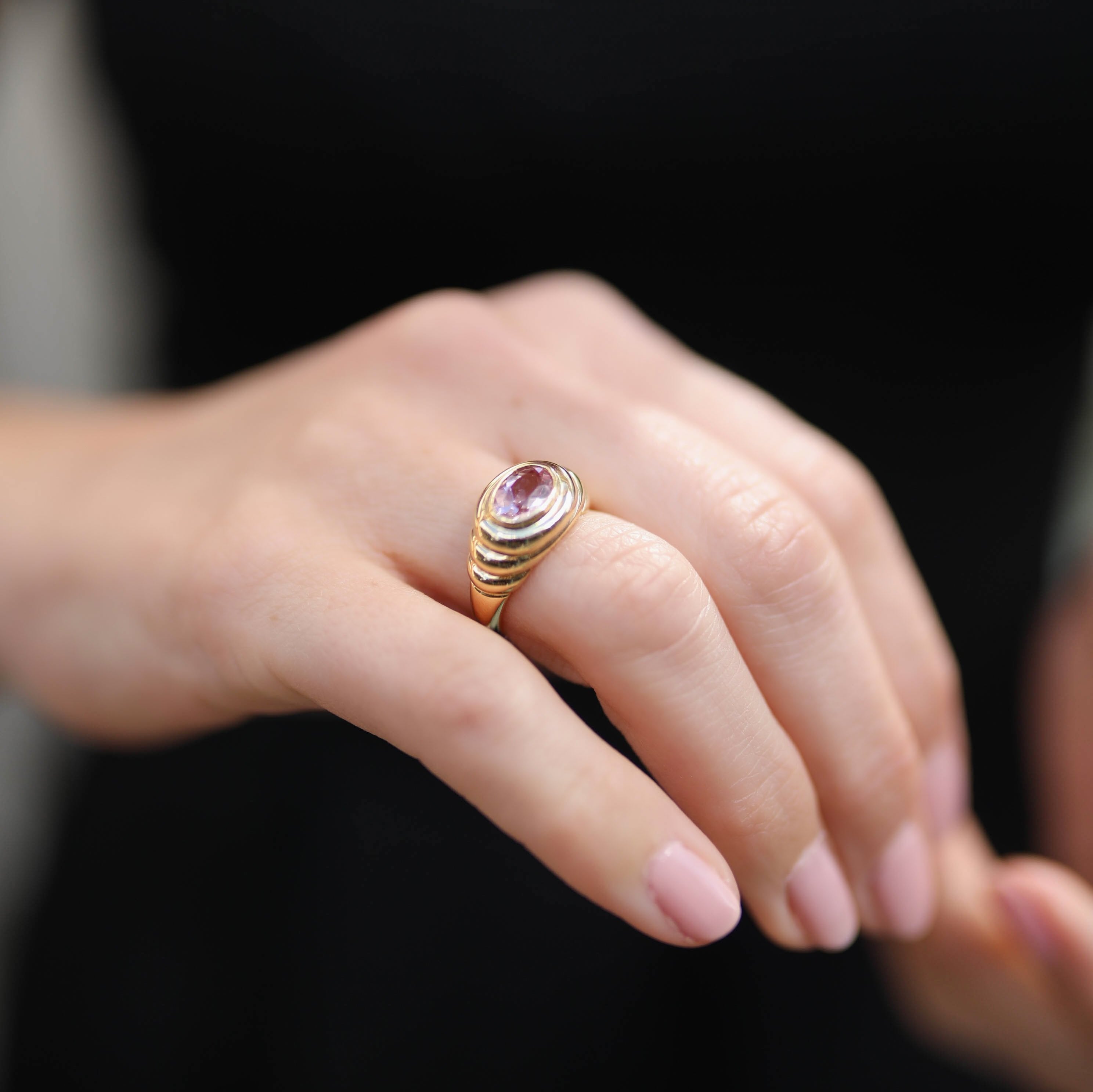 Kiki Classics Mini Morganite Ripple Ring