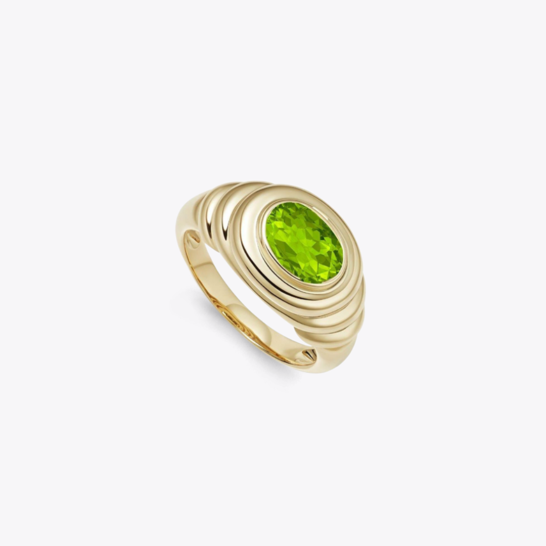 Kiki Classics Mini Peridot Ripple Ring