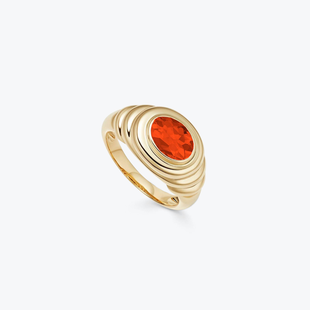 Kiki Classics Mini Fire Opal Ripple Ring