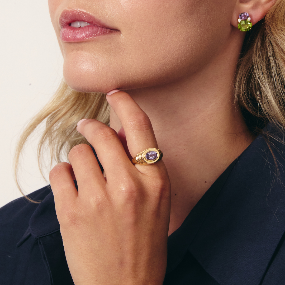 Kiki Classics Mini Lavender Amethyst Ripple Ring